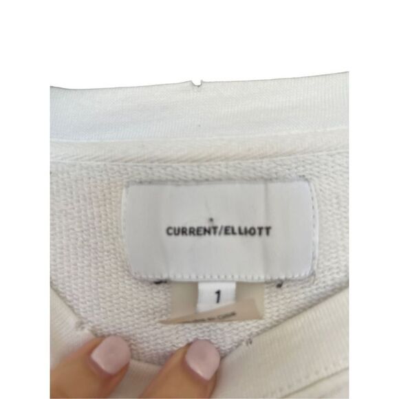 Current/Elliot Womens Lovers Los Angeles Tunic Sweatshirt Cream Size Medium - Picture 4 of 6